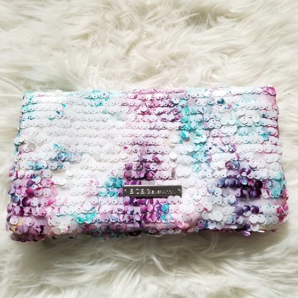 BCBGeneration Petra Foldover Sequin Clutch Purse